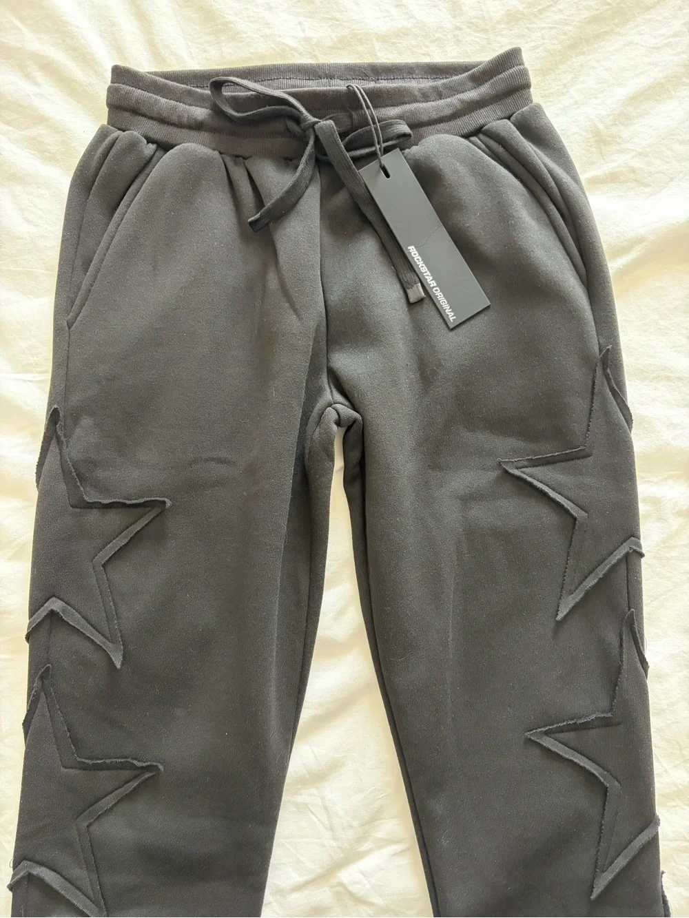 Rockstar Original Women’s Sinayah Black Stacked Star Track Pants Medium NWT - Picture 4 of 14